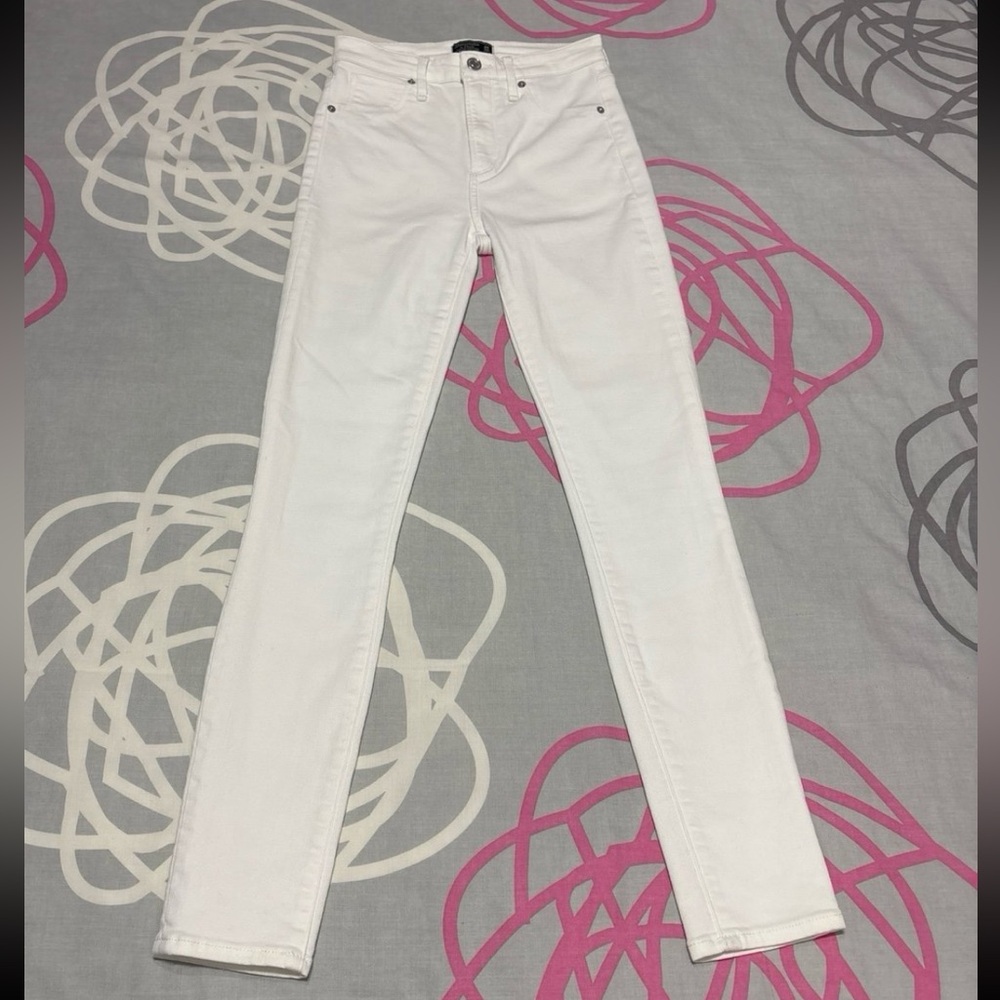 Abercrombie White Simone High-Rise Skinny Jeans